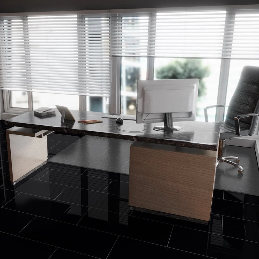 Liberty Floors Black - Lustre Stone 8mm High Gloss Laminate Flooring (223769) - Image 4