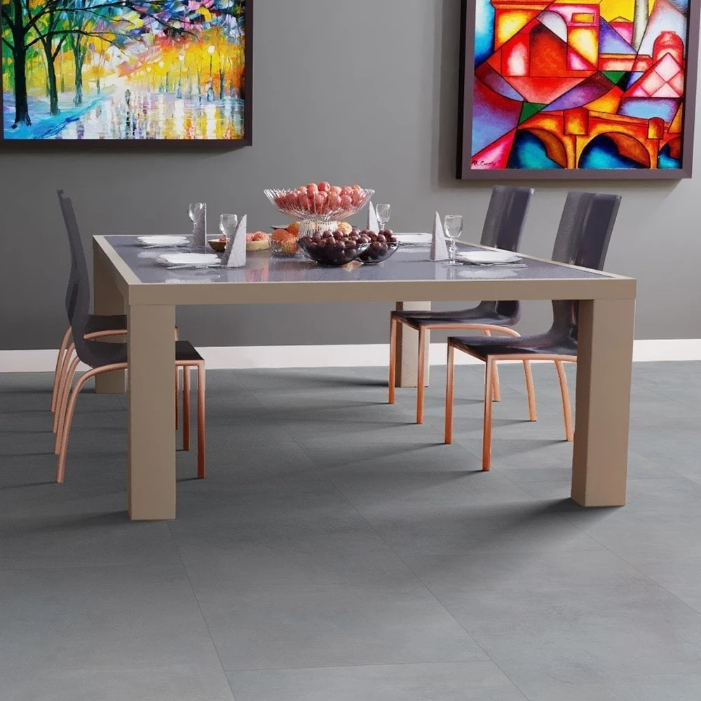 Liberty Floors Concrete Grey - Lustre 8mm High Gloss Laminate Flooring (217057) - Image 3