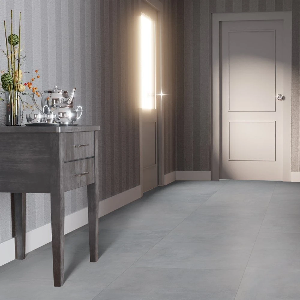 Liberty Floors Concrete Grey - Lustre 8mm High Gloss Laminate Flooring (217057) - Image 6