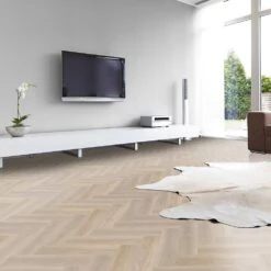 Liberty Floors Lakeside Oak - Lifestyle SPC Herringbone 5.5mm Rigid Core Vinyl Flooring (324722)