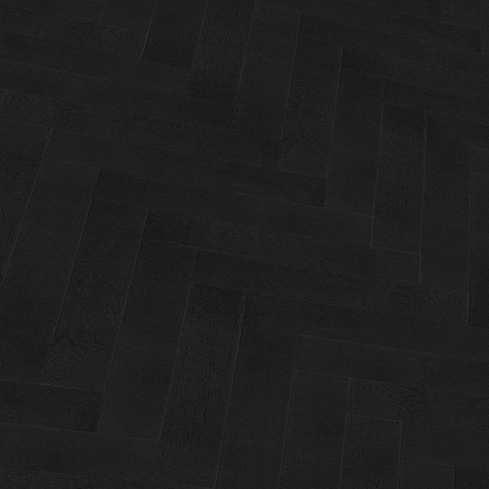 Liberty Floors Midnight Black Oak - Herringbone Parquet 14mm Engineered Real Wood Flooring (223765) - Image 2