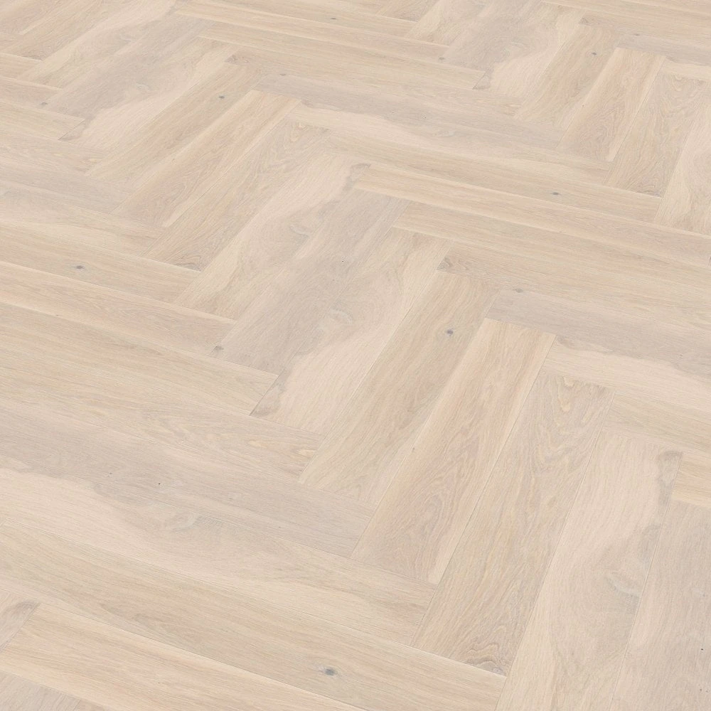 Liberty Floors Pearl White Oak - Manor Herringbone Parquet 14mm Engineered Real Wood Flooring (249872) - Image 2