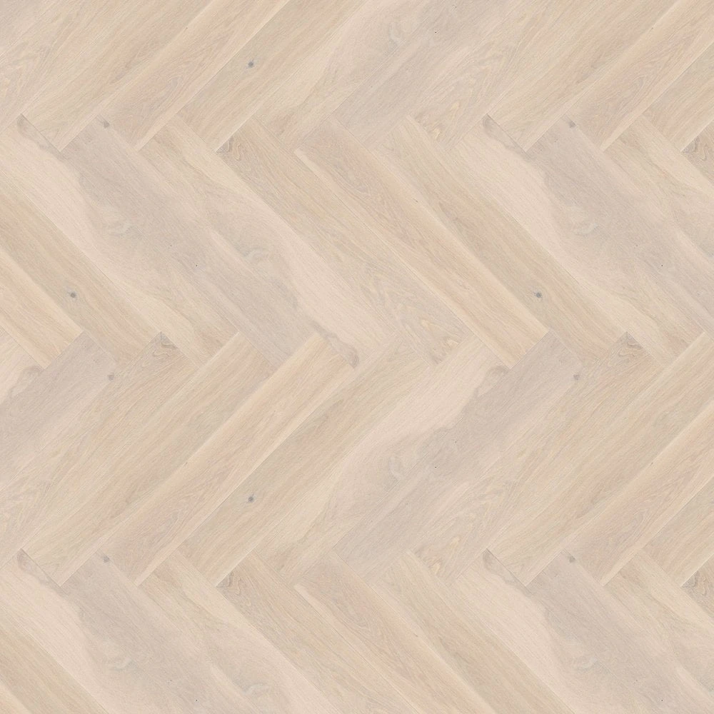 Liberty Floors Pearl White Oak - Manor Herringbone Parquet 14mm Engineered Real Wood Flooring (249872) - Image 4