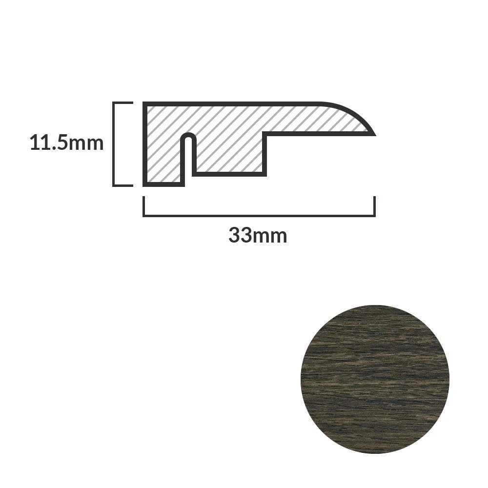 Leader Walnut Laminate End Profile Door Bar (1m) - Image 2