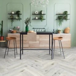 Liberty Floors White Rock Oak - Lifestyle SPC Herringbone 5.5mm Rigid Core Vinyl Flooring (305108)